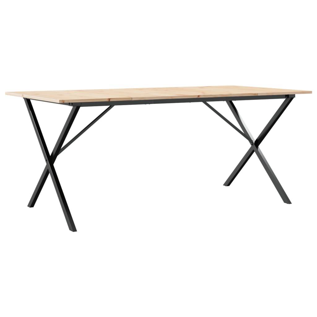 vidaXL Esstisch X-Gestell 180x90x75 cm Massivholz Kiefer und Stahl