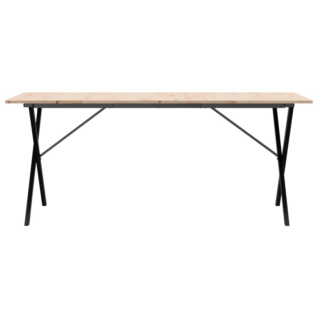 vidaXL Esstisch X-Gestell 180x90x75 cm Massivholz Kiefer und Stahl
