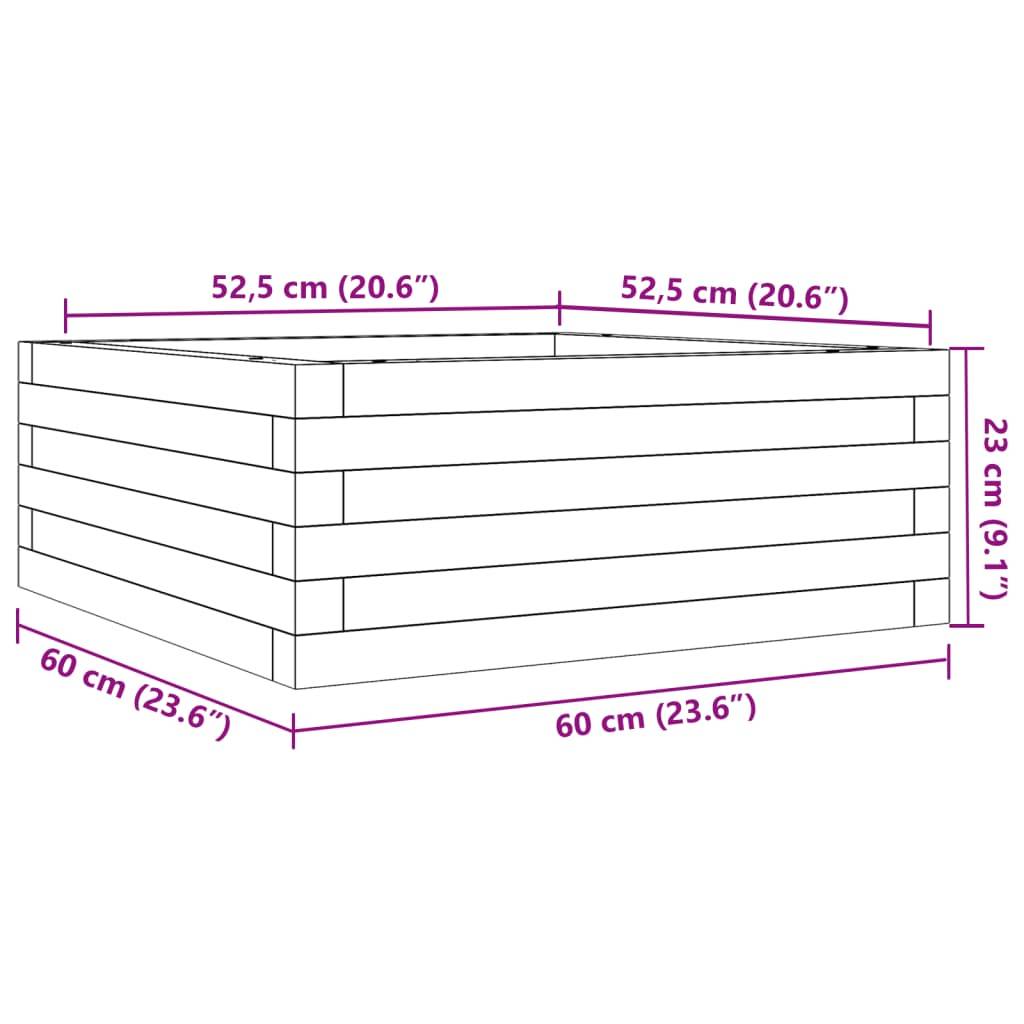 vidaXL Pflanzkübel 60x60x23 cm Massivholz Douglasie