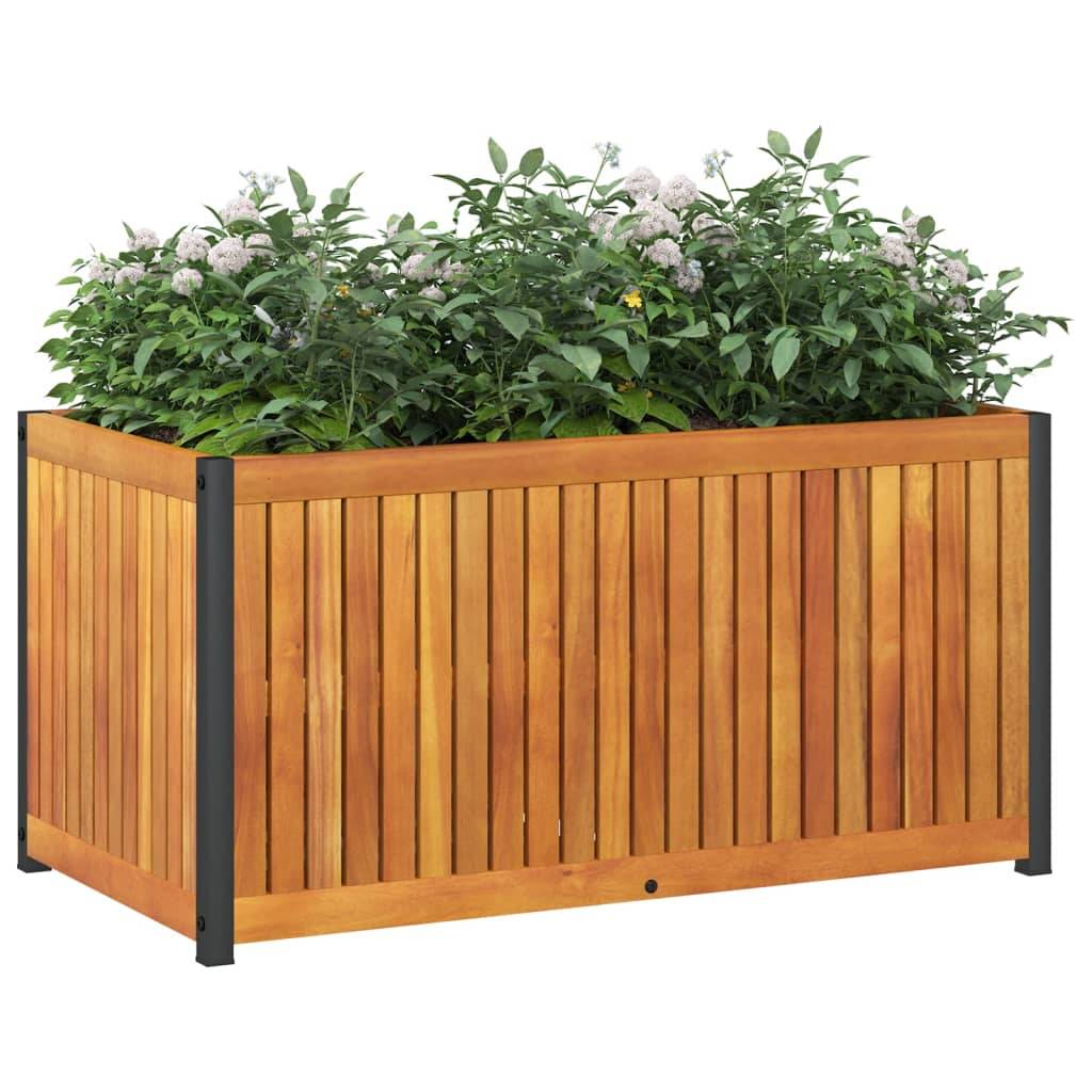 vidaXL Pflanzkübel 85x45x44 cm Massivholz Akazie und Stahl