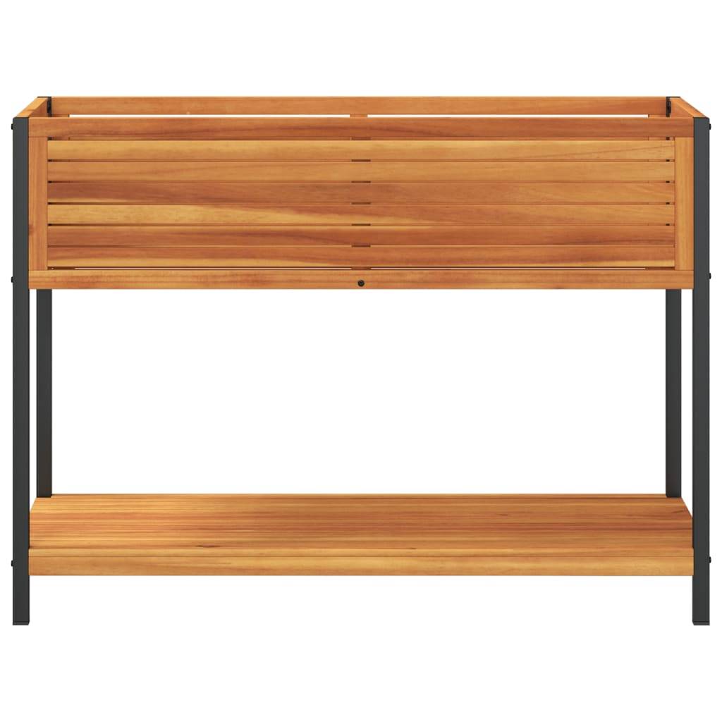 vidaXL Pflanzkübel mit Ablage 110x45x80 cm Massivholz Akazie und Stahl
