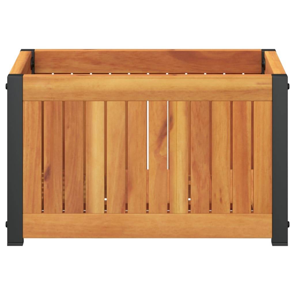 vidaXL Pflanzkübel 45x30x27,5 cm Massivholz Akazie und Stahl