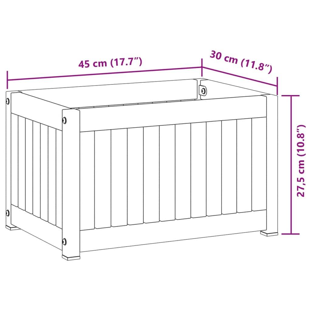vidaXL Pflanzkübel 45x30x27,5 cm Massivholz Akazie und Stahl