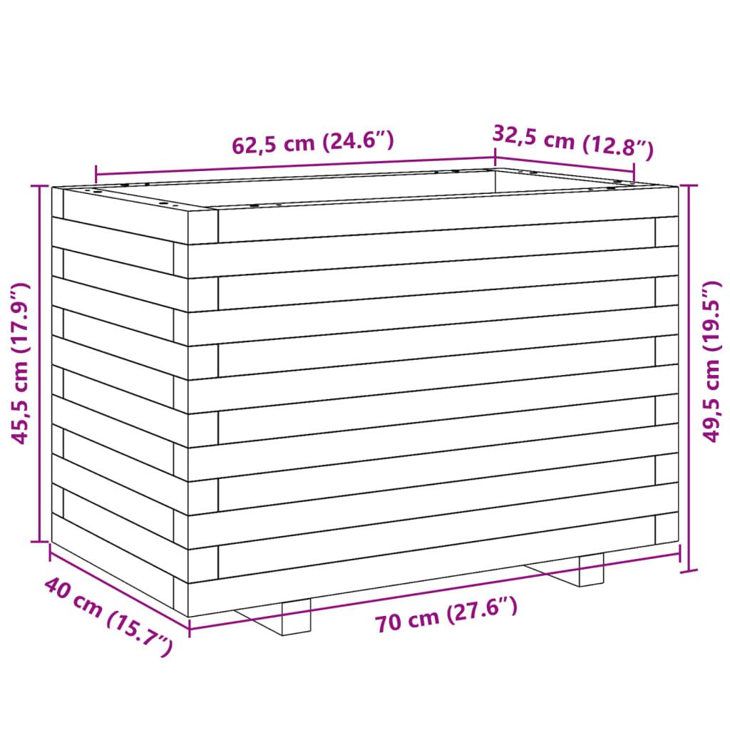 vidaXL Pflanzkübel Weiß 70x40x49,5 cm Massivholz Kiefer
