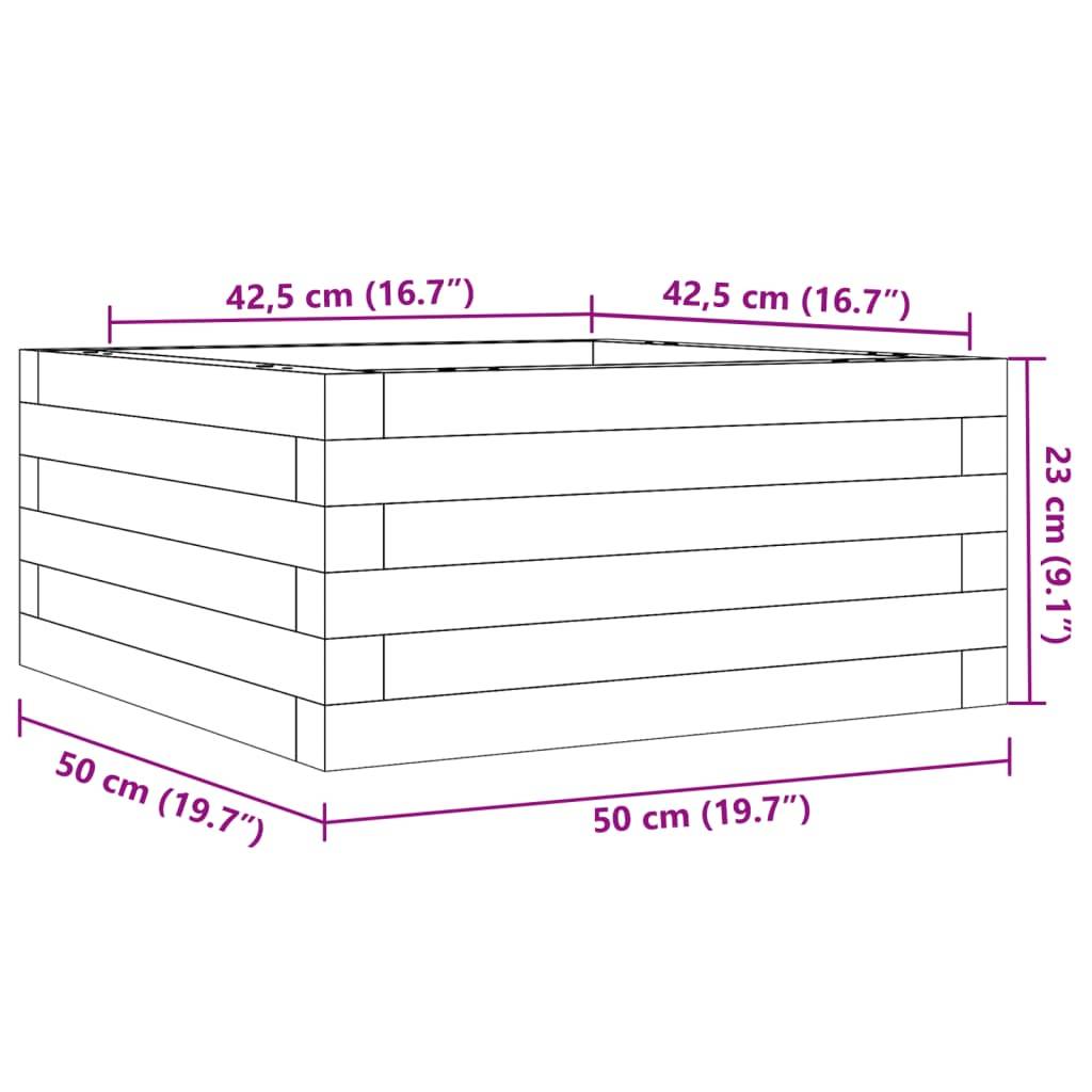 vidaXL Pflanzkübel 50x50x23 cm Massivholz Kiefer