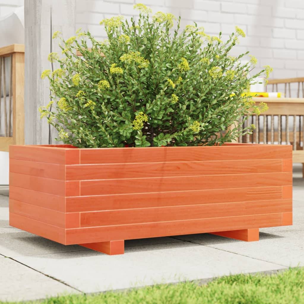 vidaXL Pflanzkübel Wachsbraun 70x40x26,5 cm Massivholz Kiefer