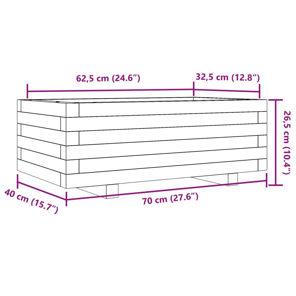 vidaXL Pflanzkübel Wachsbraun 70x40x26,5 cm Massivholz Kiefer