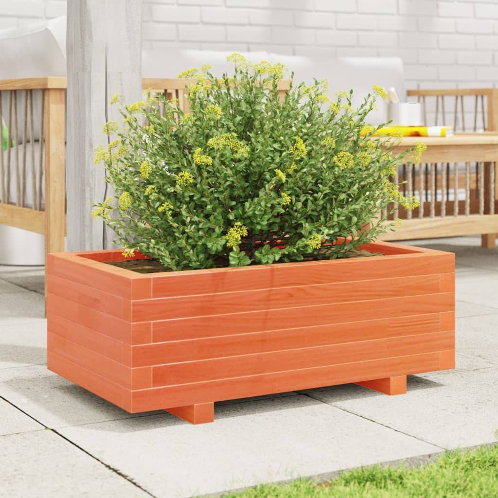 vidaXL Pflanzkübel Wachsbraun 70x40x26,5 cm Massivholz Kiefer
