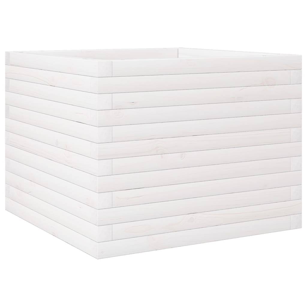 vidaXL Pflanzkübel Weiß 60x60x46 cm Massivholz Kiefer