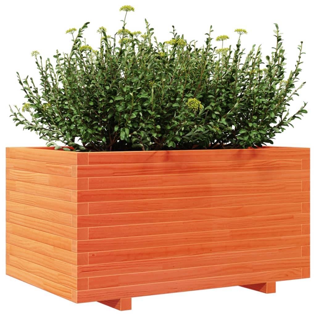 vidaXL Pflanzkübel Wachsbraun 90x60x49,5 cm Massivholz Kiefer
