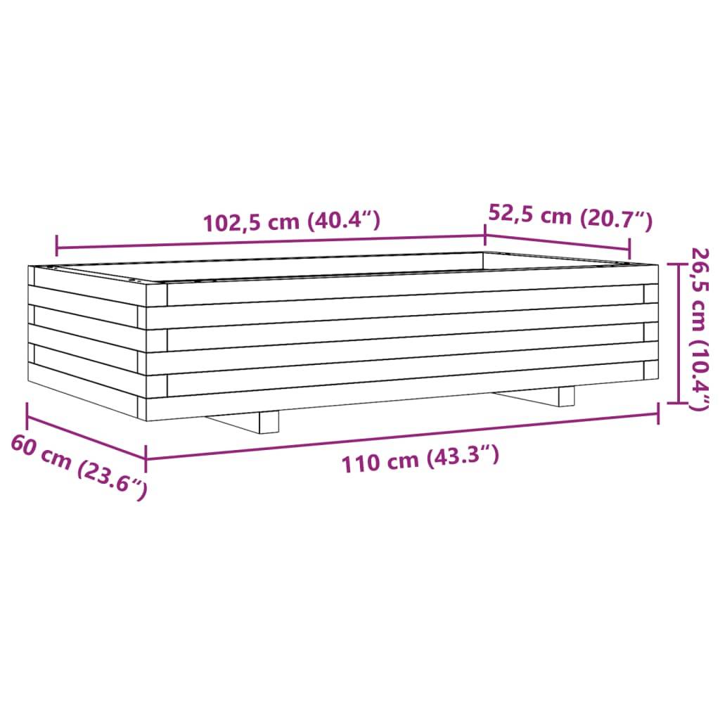 vidaXL Pflanzkübel Weiß 110x60x26,5 cm Massivholz Kiefer
