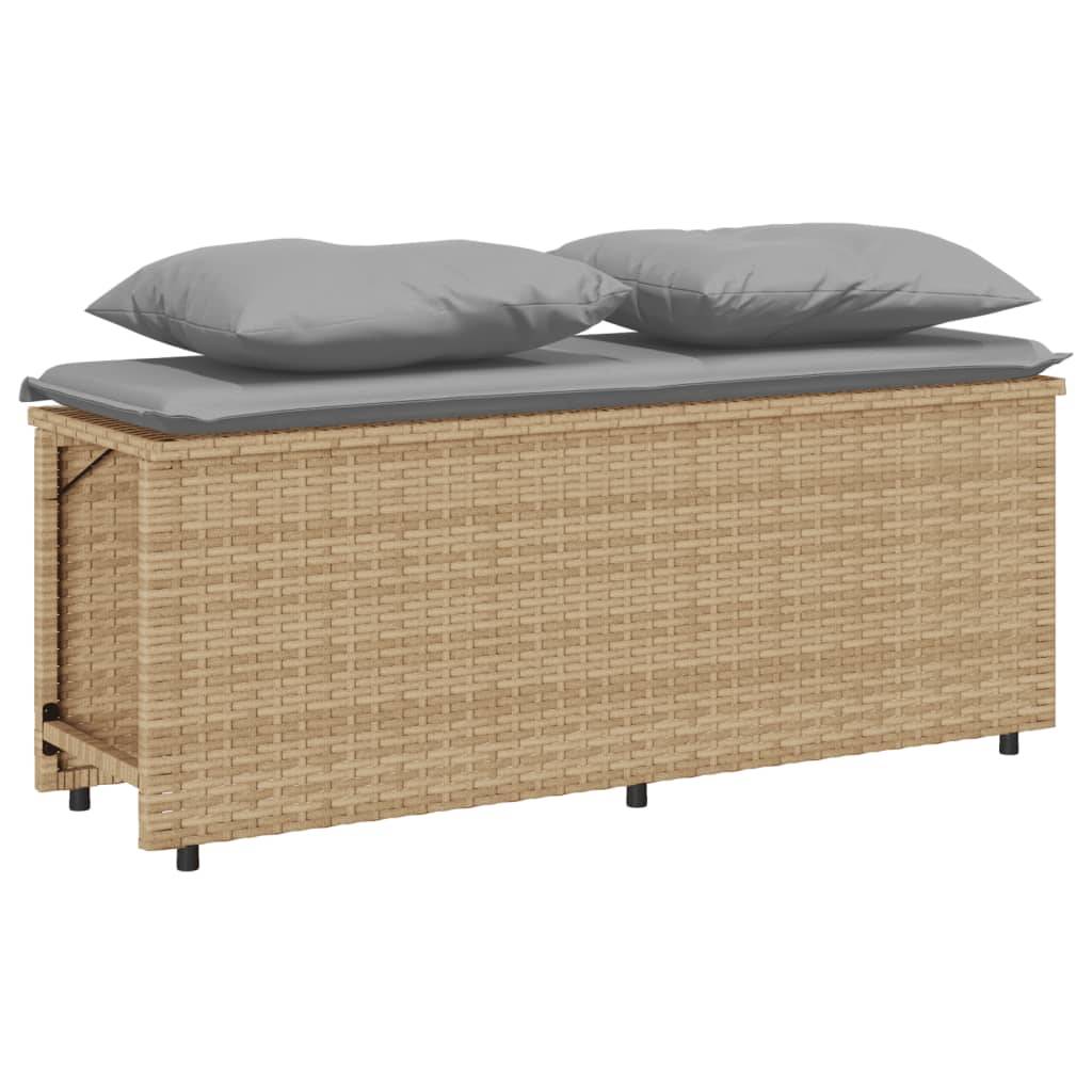 vidaXL 3-tlg. Garten-Essgruppe mit Kissen Beige Poly Rattan