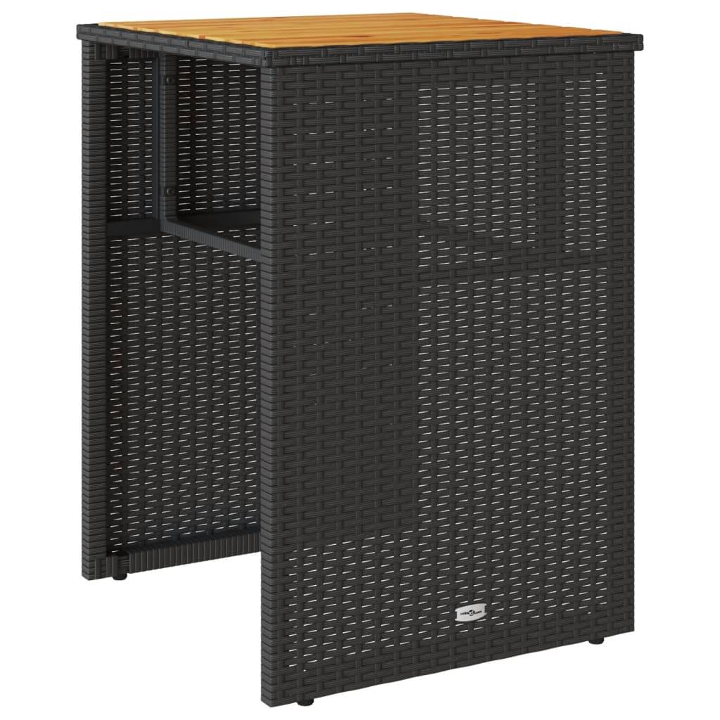 vidaXL 3-tlg. Bistro-Set mit Kissen Schwarz Poly Rattan