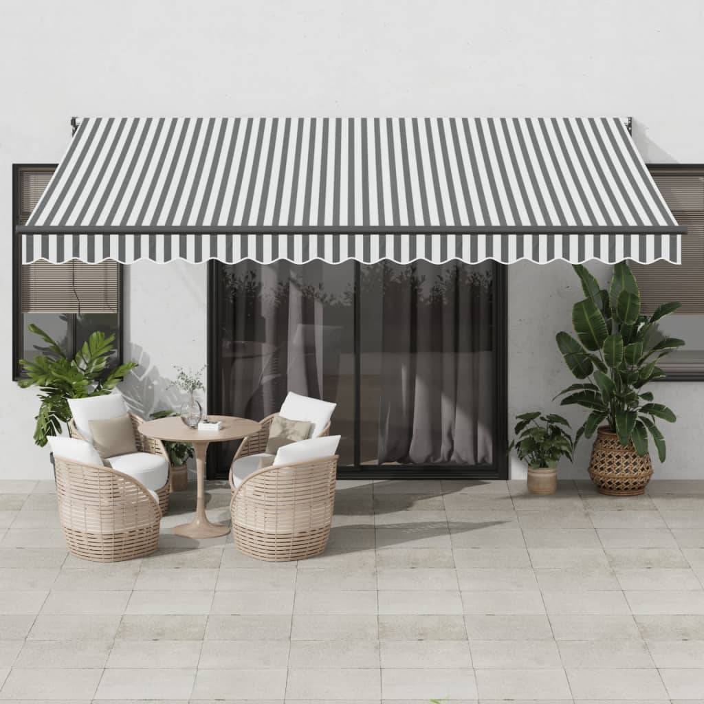 vidaXL Markise Einziehbar Anthrazit und Weiß 4,5x3 m Stoff & Aluminium