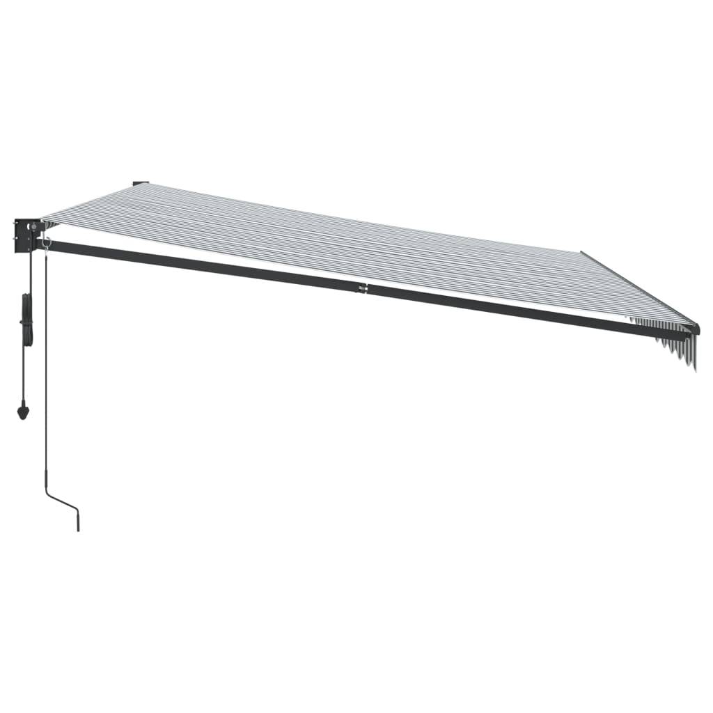 vidaXL Markise Einziehbar Anthrazit und Weiß 4,5x3 m Stoff & Aluminium