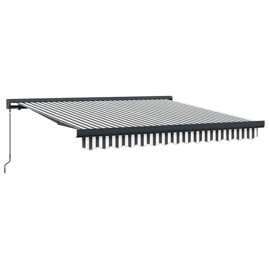 vidaXL Markise Einziehbar Anthrazit und Weiß 3x2,5 m Stoff & Aluminium