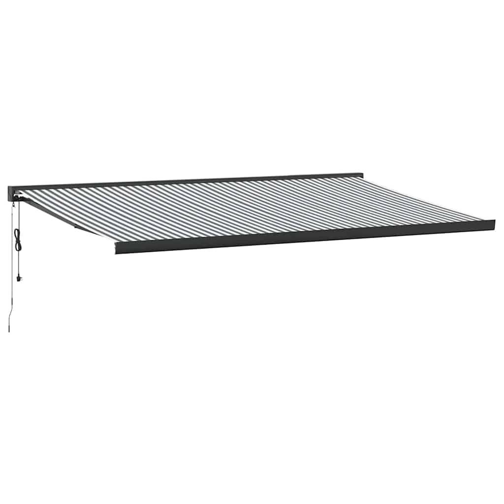 vidaXL Markise Einziehbar Anthrazit und Weiß 5x3 m Stoff und Aluminium