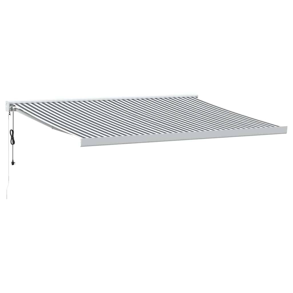 vidaXL Markise Einziehbar Anthrazit und Weiß 4x3 m Stoff und Aluminium