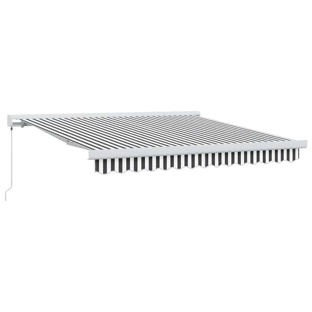 vidaXL Markise Einziehbar Anthrazit und Weiß 3x2,5 m Stoff & Aluminium
