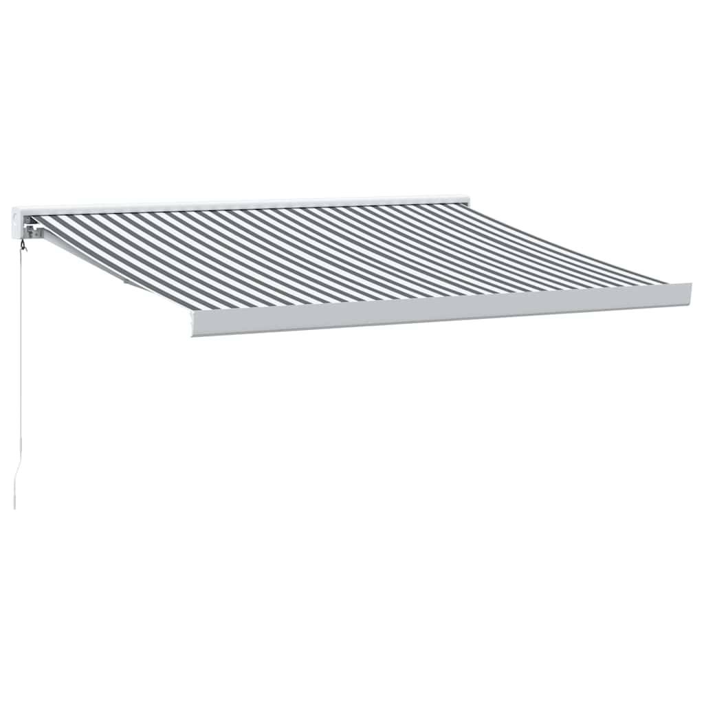 vidaXL Markise Einziehbar Anthrazit & Weiß 3,5x2,5 m Stoff & Aluminium
