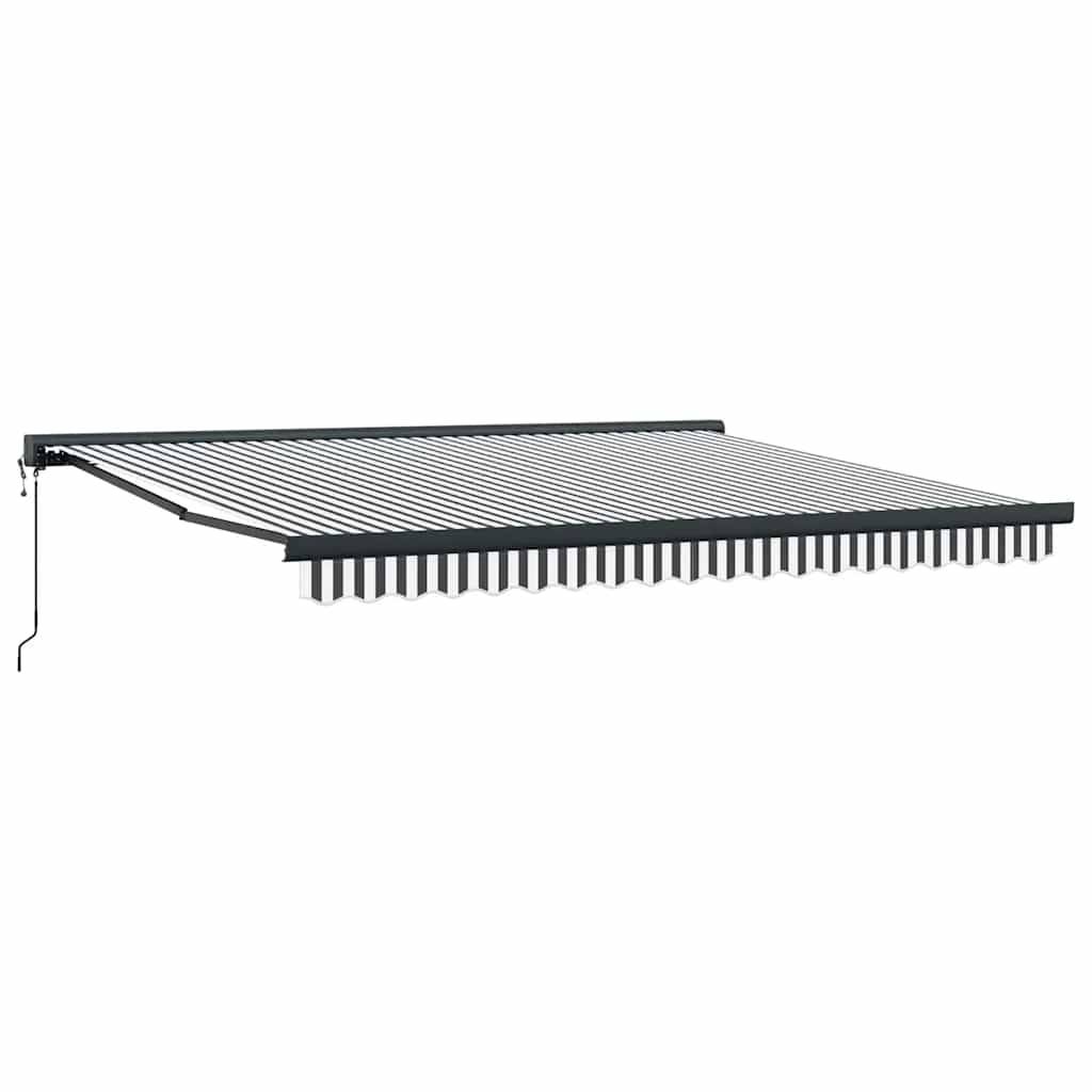vidaXL Markise Einziehbar Anthrazit und Weiß 4x3 m Stoff und Aluminium