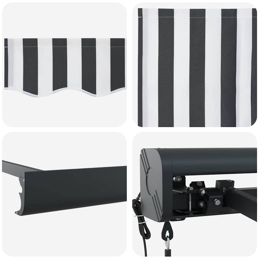 vidaXL Markise Einziehbar Anthrazit und Weiß 4x3 m Stoff und Aluminium