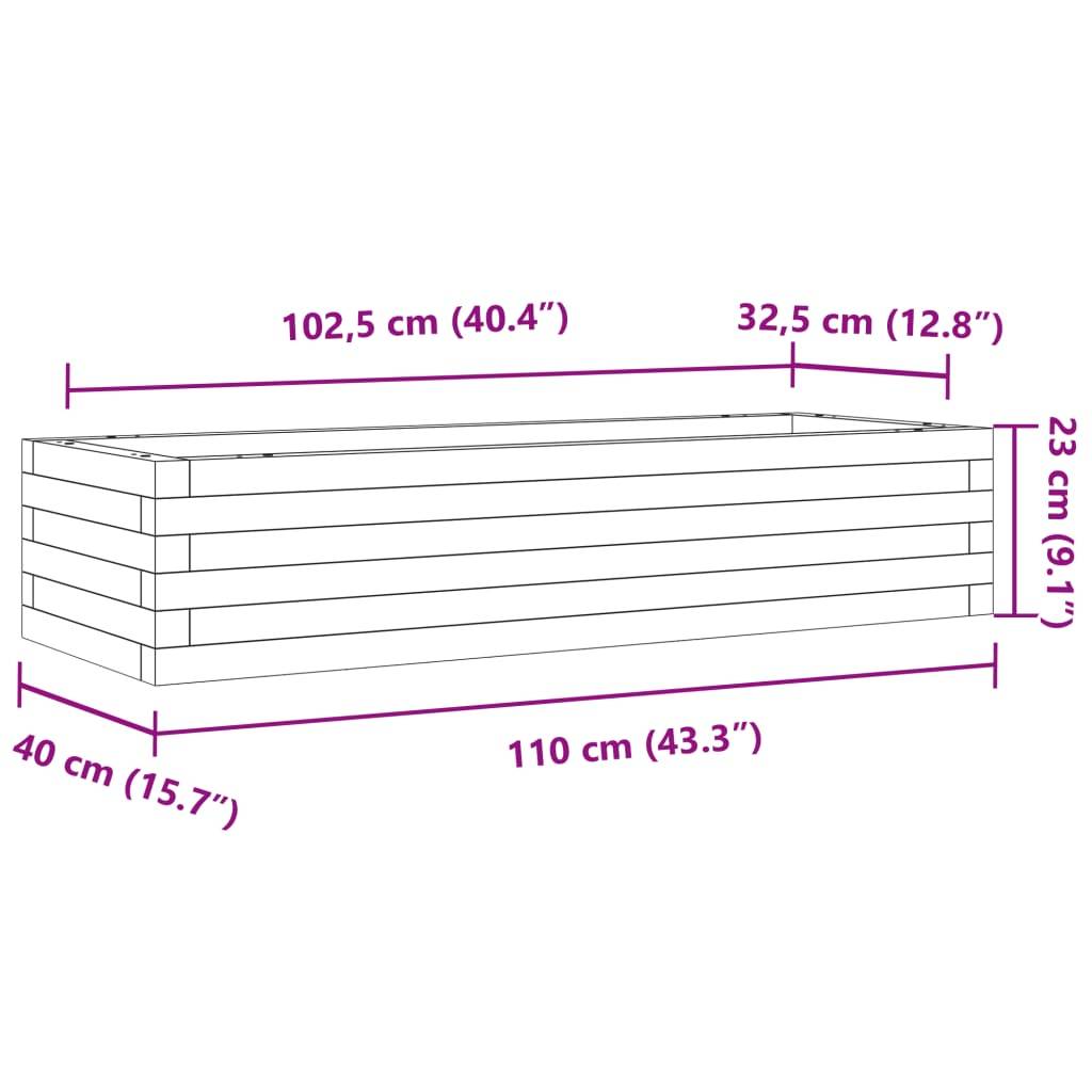 vidaXL Pflanzkübel Wachsbraun 110x40x23 cm Massivholz Kiefer