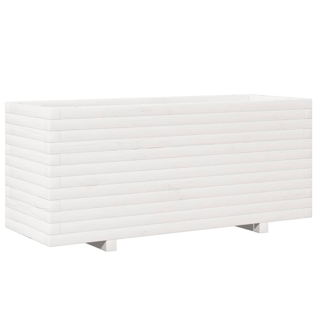 vidaXL Pflanzkübel Weiß 110x40x49,5 cm Massivholz Kiefer