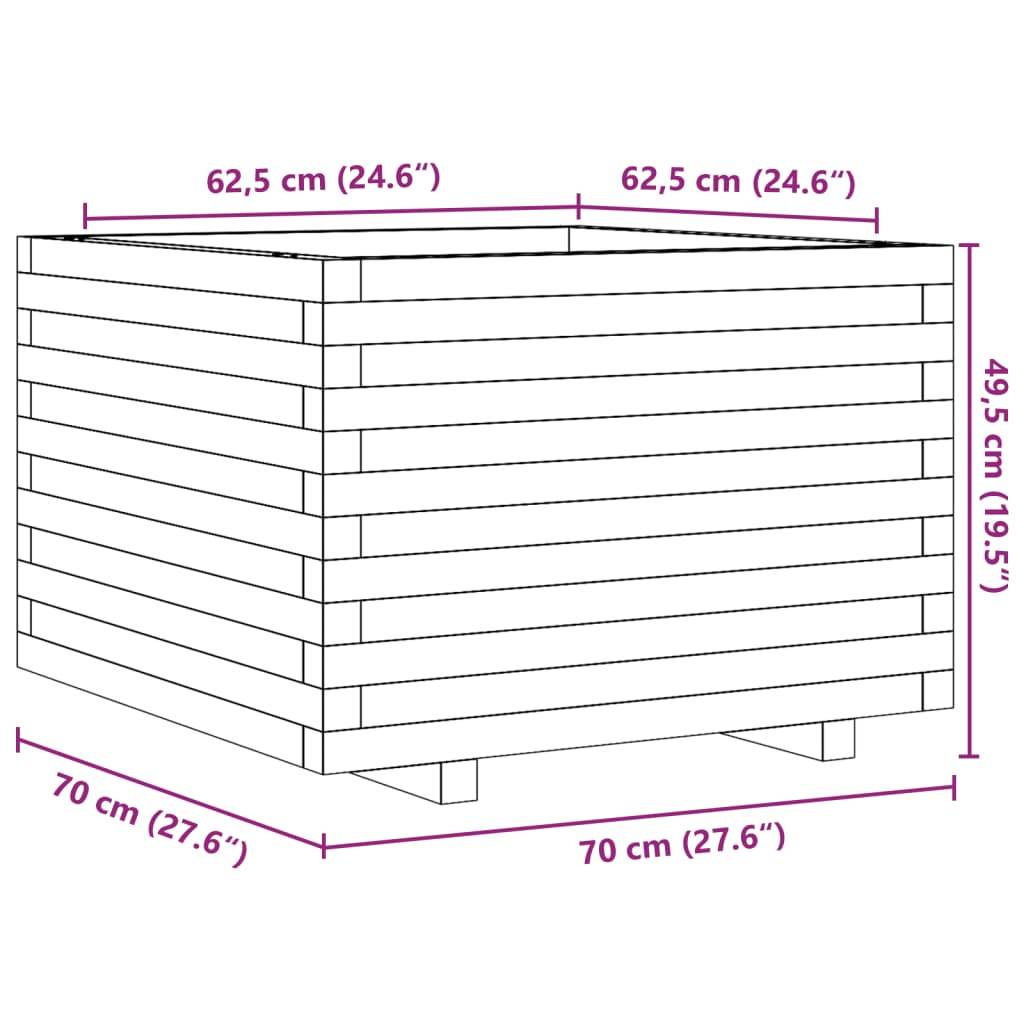 vidaXL Pflanzkübel 70x70x49,5 cm Massivholz Douglasie