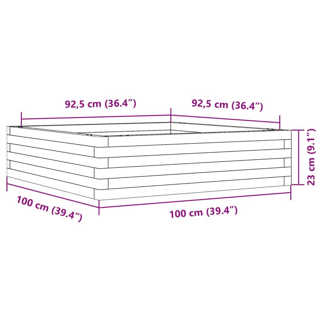vidaXL Pflanzkübel 100x100x23 cm Massivholz Douglasie
