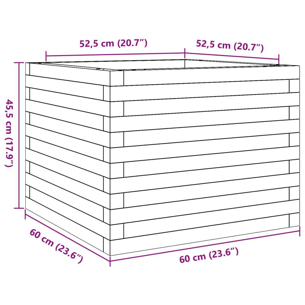 vidaXL Pflanzkübel Wachsbraun 60x60x45,5 cm Massivholz Kiefer