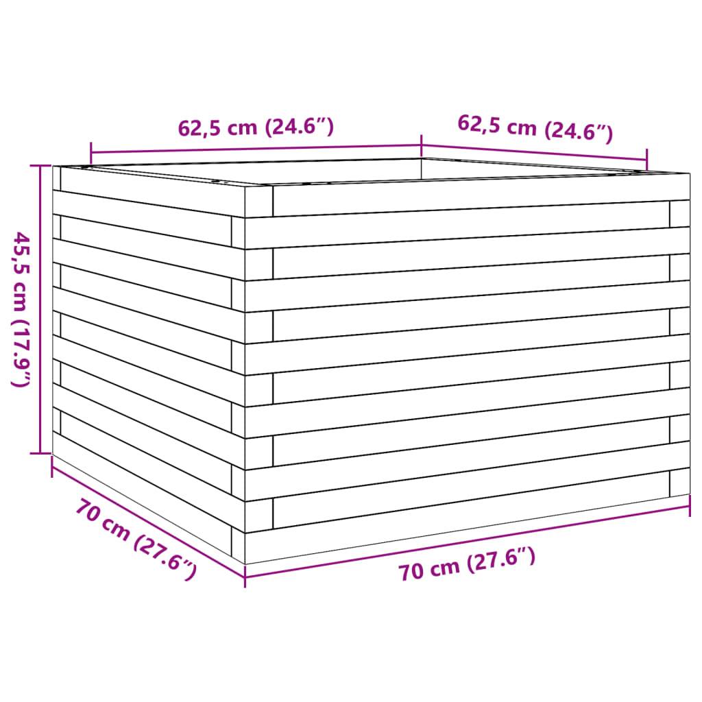vidaXL Pflanzkübel Wachsbraun 70x70x45,5 cm Massivholz Kiefer