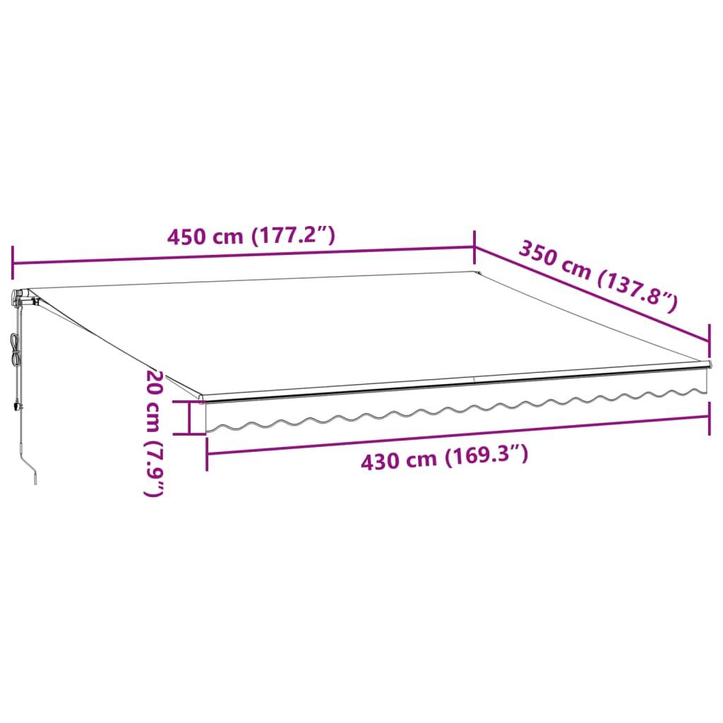 vidaXL Markise Automatisch mit LEDs Anthrazit & Weiß 450x350 cm