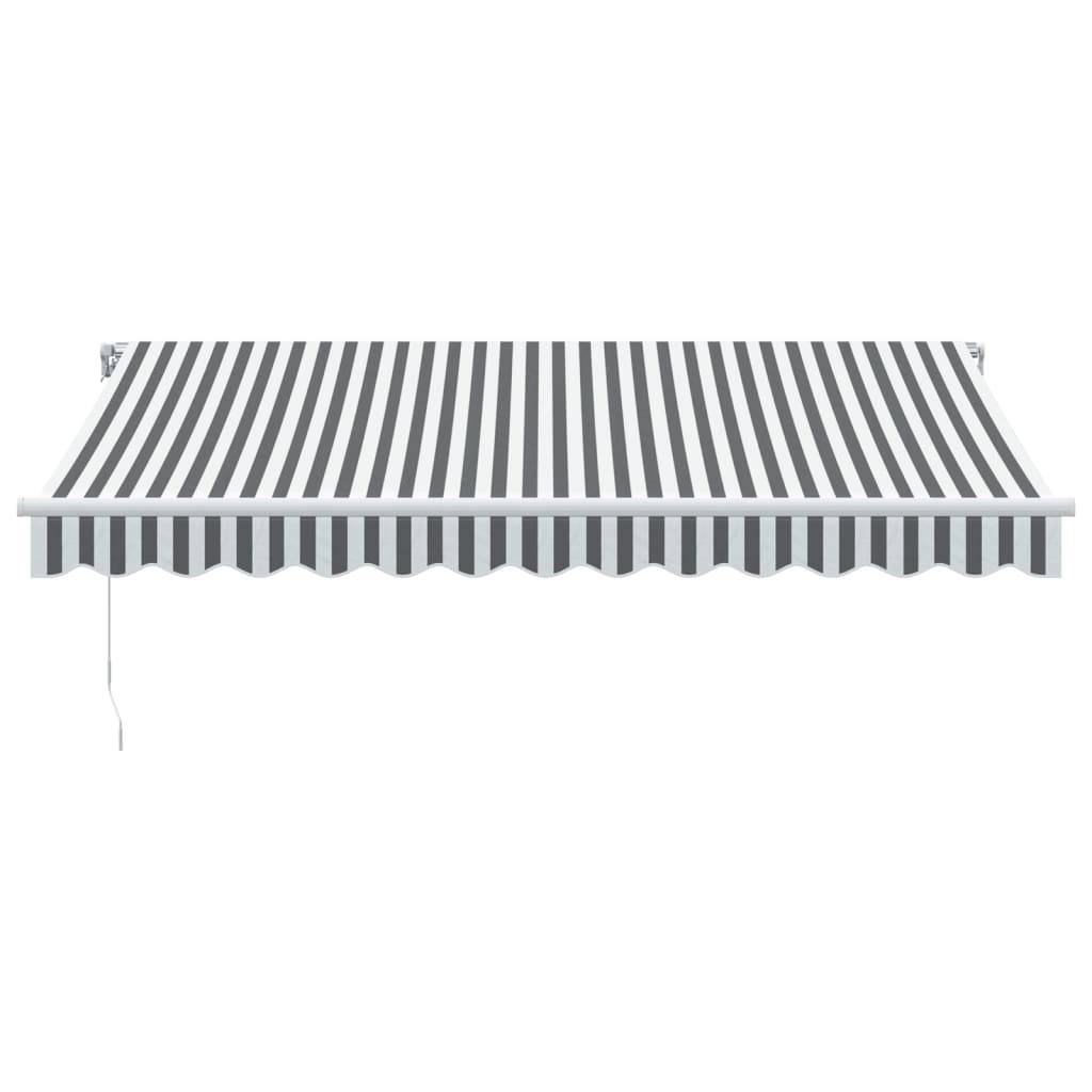 vidaXL Markise mit LED-Beleuchtung Manuell Anthrazit & Weiß 350x250 cm