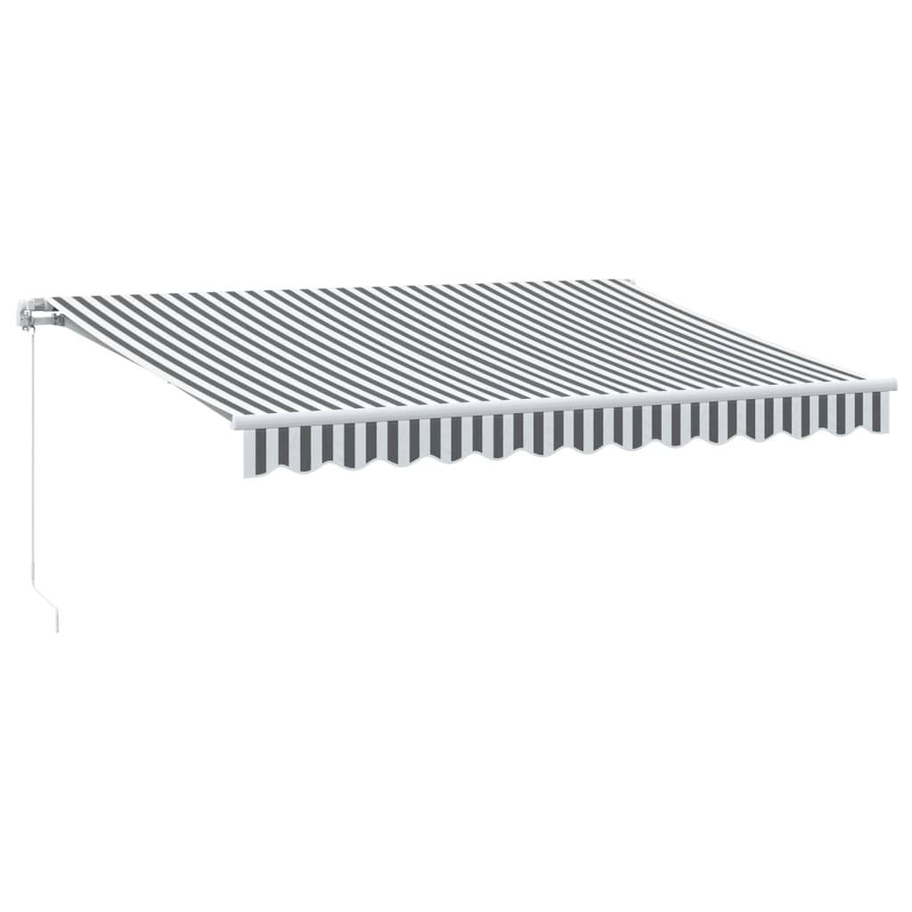 vidaXL Markise mit LED-Beleuchtung Manuell Anthrazit & Weiß 350x250 cm