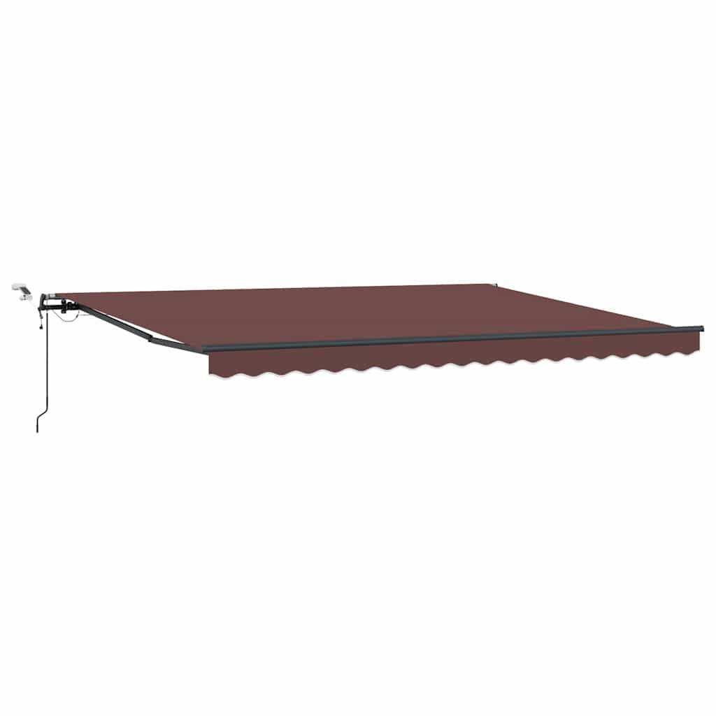 vidaXL Markise Automatisch mit LEDs Weinrot 450x300 cm