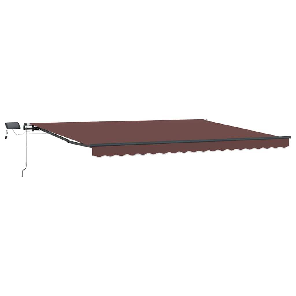 vidaXL Markise Manuell mit LEDs Braun 400x300 cm