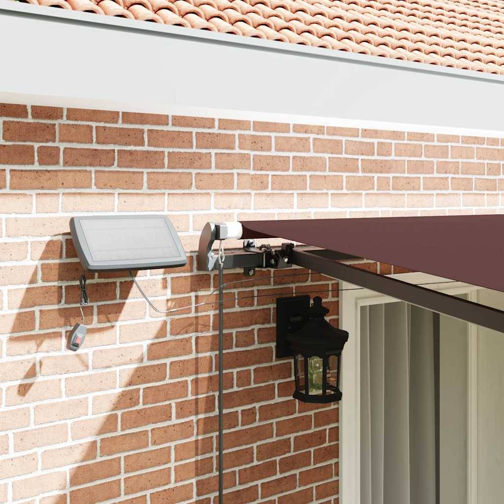 vidaXL Markise Manuell mit LEDs Braun 400x300 cm