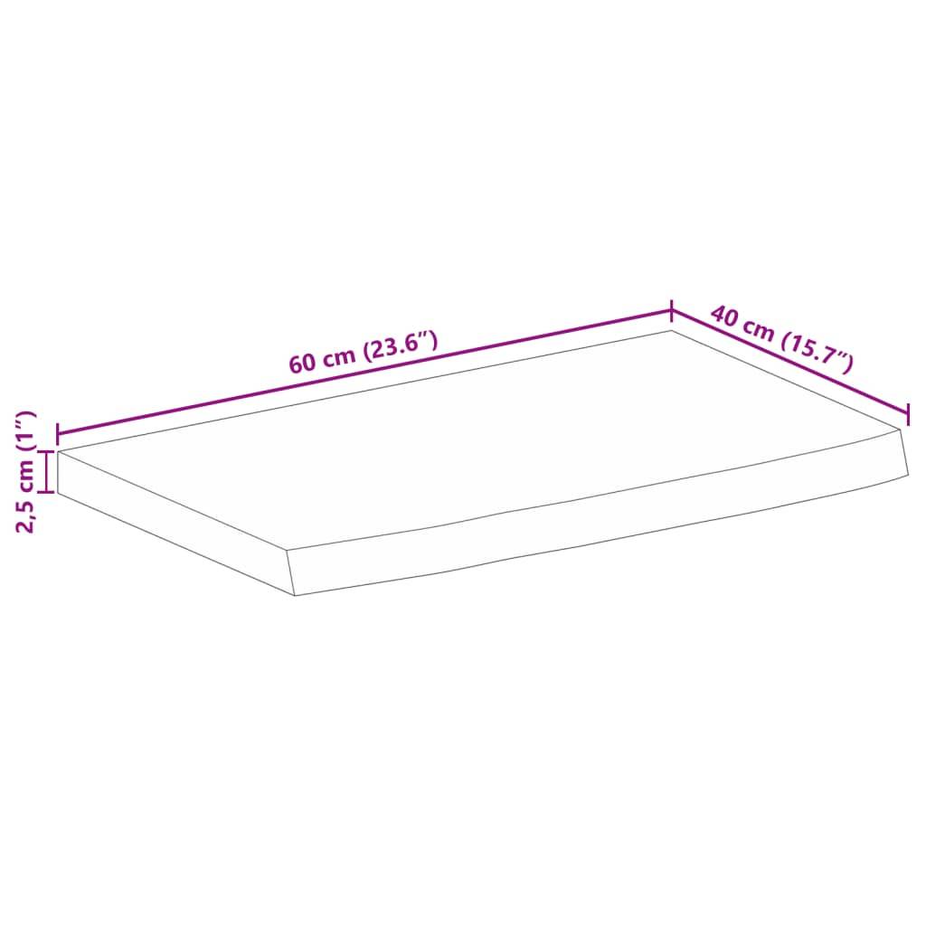 vidaXL Tischplatte mit Baumkante 60x40x2,5 cm Massivholz Mango