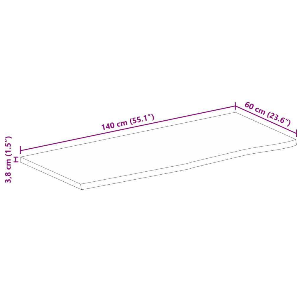 vidaXL Tischplatte mit Baumkante 140x60x3,8 cm Massivholz Mango