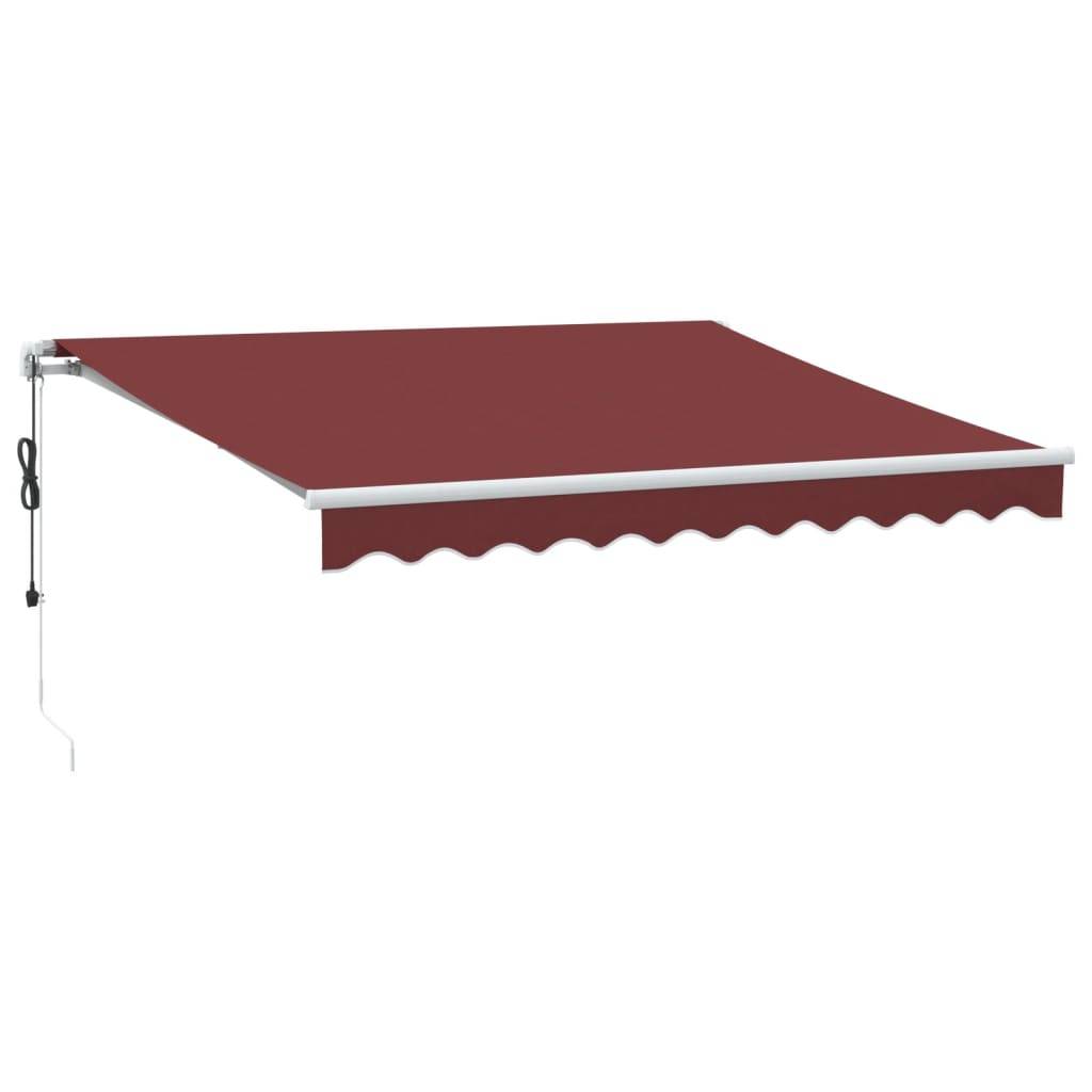 vidaXL Markise Automatisch mit LED Weinrot 300x250 cm