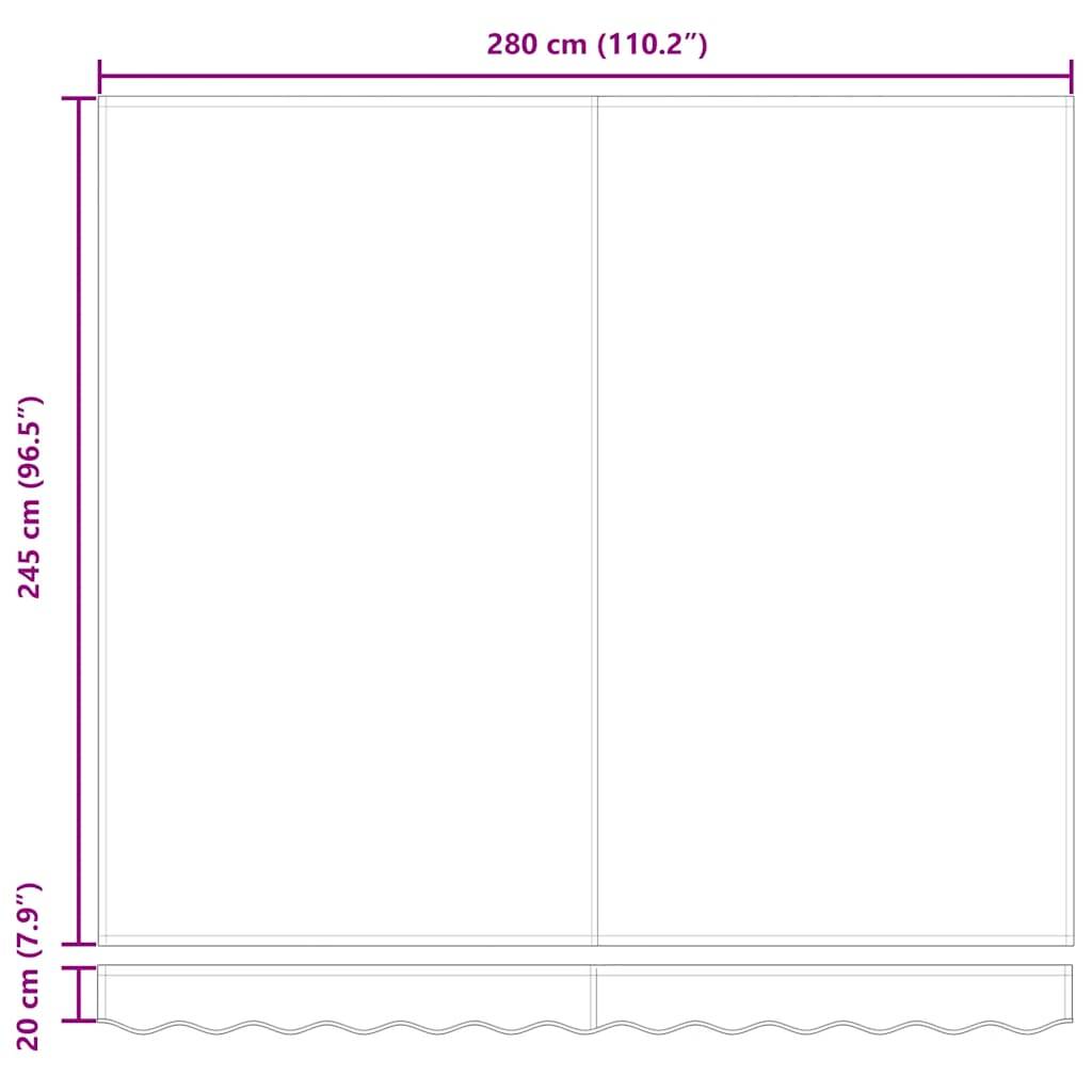 vidaXL Markise Manuell Weinrot 300x250 cm