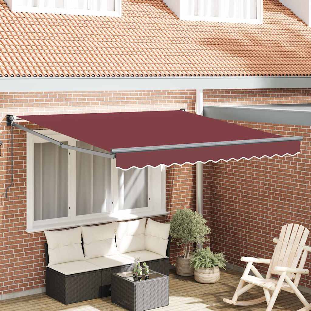 vidaXL Markise Manuell Weinrot 300x250 cm