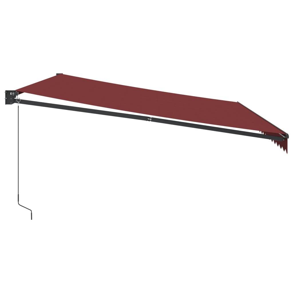 vidaXL Markise Manuell Weinrot 500x300 cm