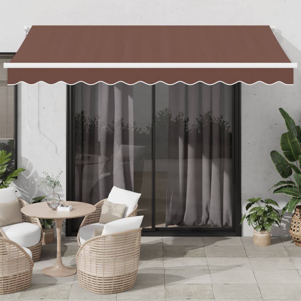 vidaXL Markise Manuell mit LED Braun 350x250 cm