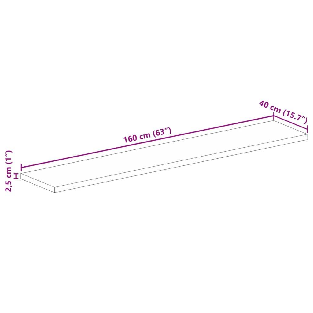 vidaXL Tischplatte 160x40x2,5 cm Rechteckig Massivholz Mango