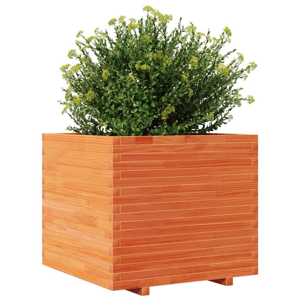 vidaXL Pflanzkübel Wachsbraun 80x80x72 cm Massivholz Kiefer