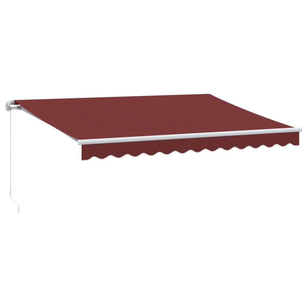 vidaXL Markise Manuell mit LED Weinrot 350x250 cm