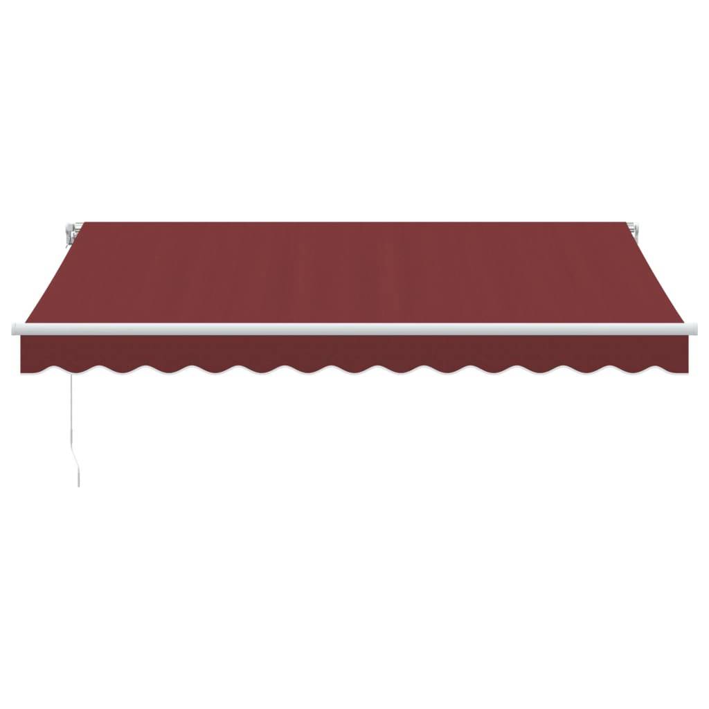 vidaXL Markise Manuell mit LED Weinrot 350x250 cm