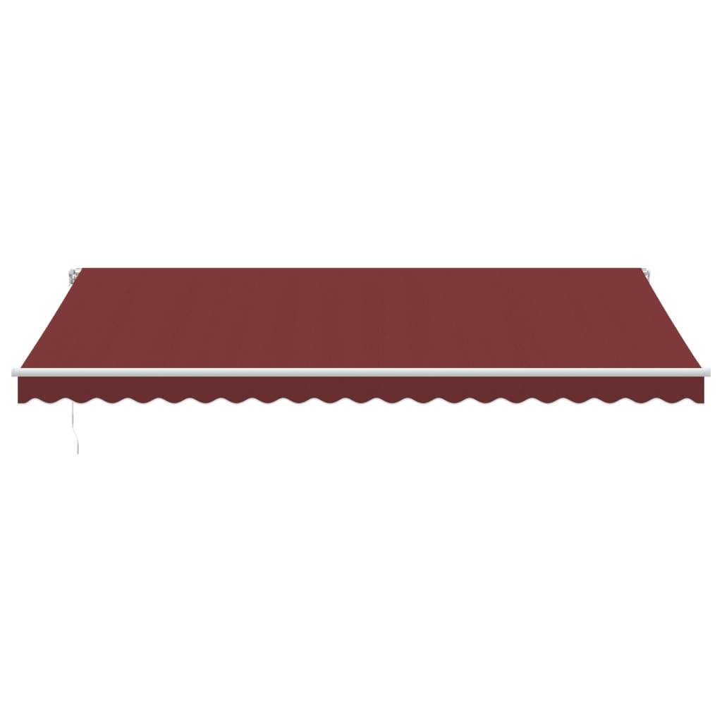 vidaXL Markise Manuell mit LED Weinrot 500x350 cm